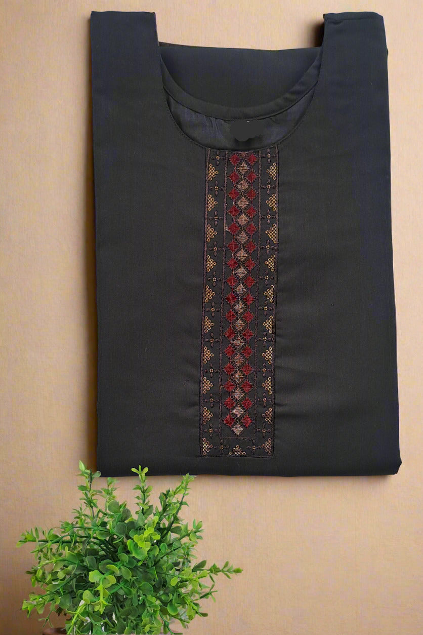 Black Embroidered Kurta