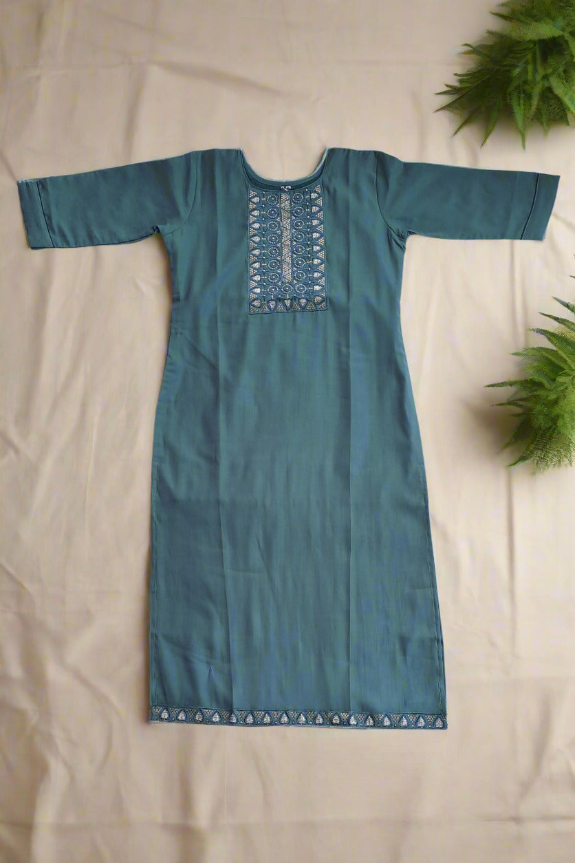 Sacramento Green Designed Long Kurta