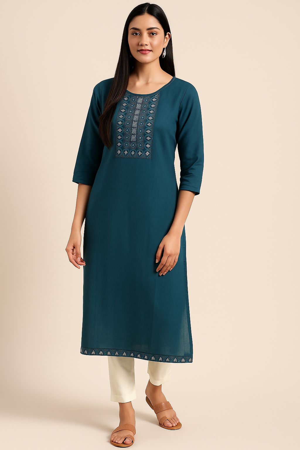 Sacramento Green Designed Long Kurta