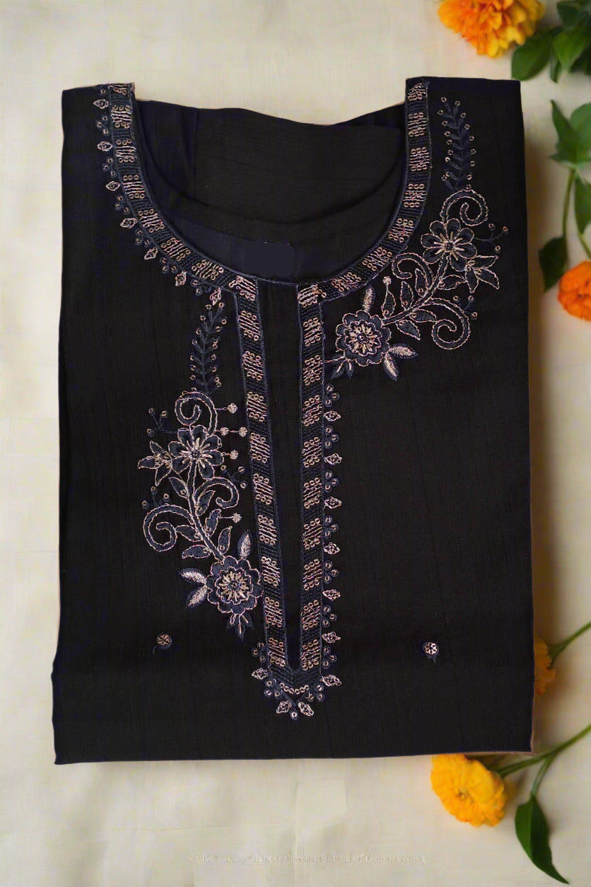 Elegant Black Embroidered Kurta