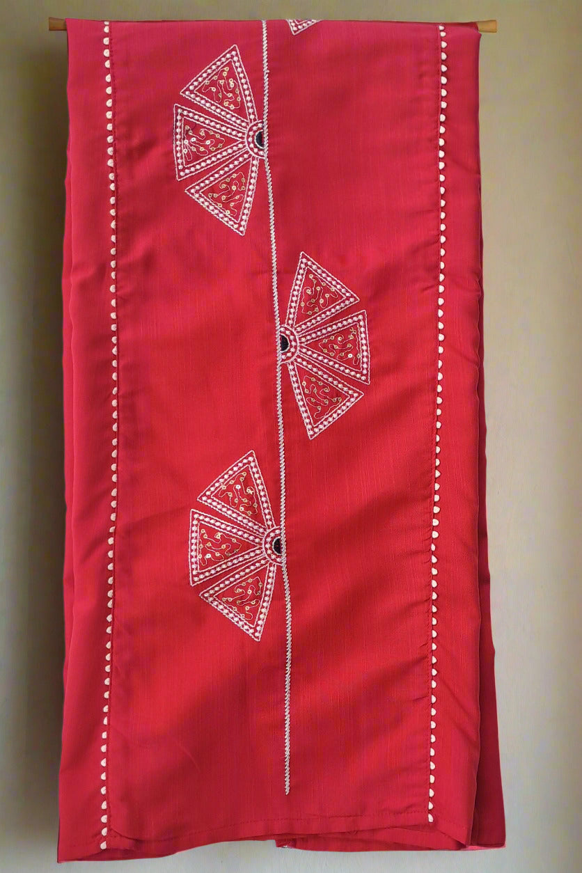 Pink Embroidered Cotton Blend Kurta