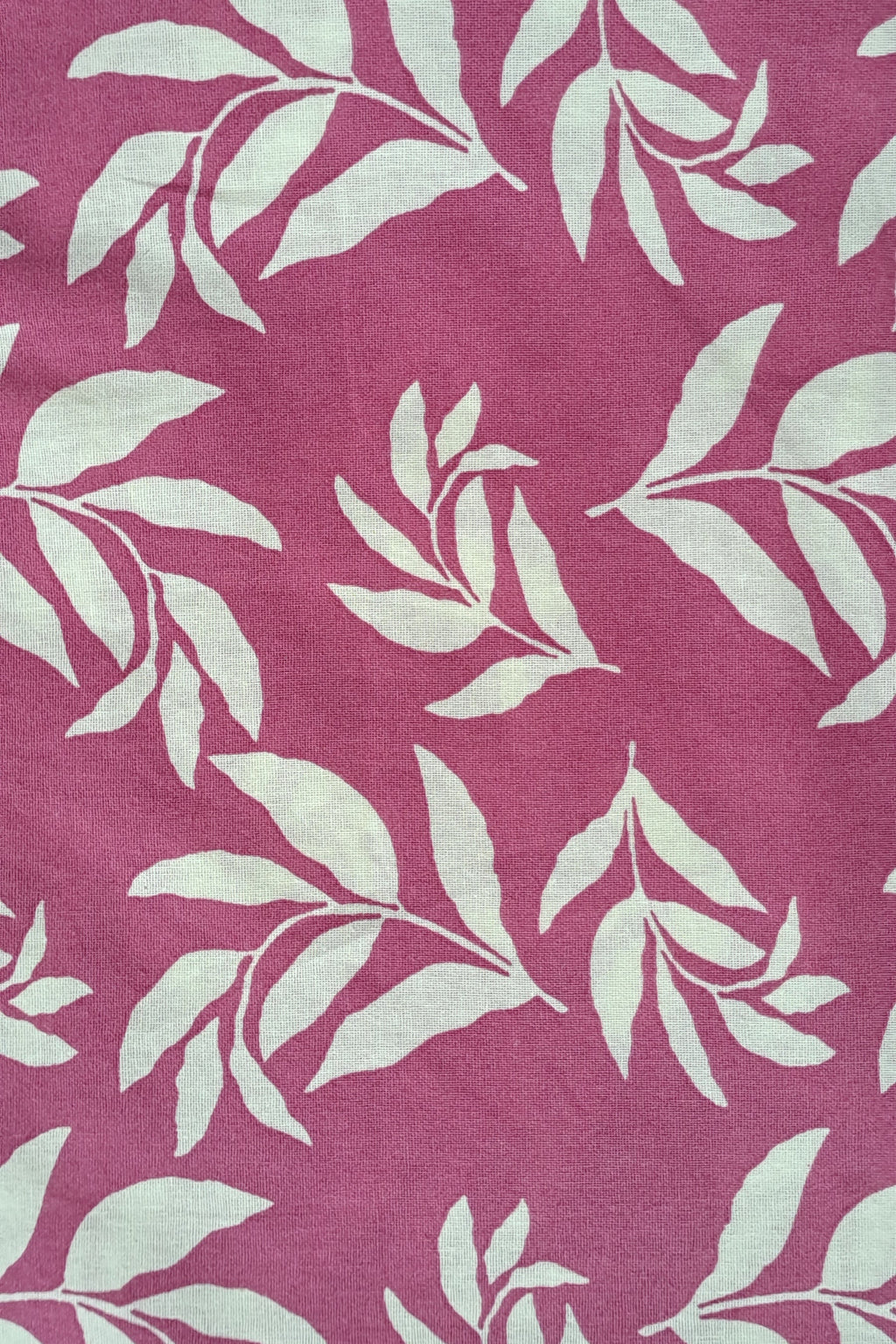 Mauve & White Leaf Print Cotton Coord Set
