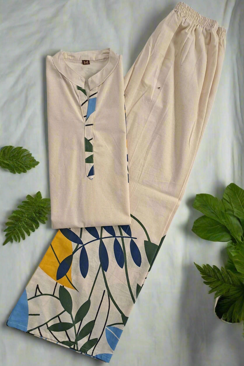 Elegant Off-White Khadi Co-Ord Set