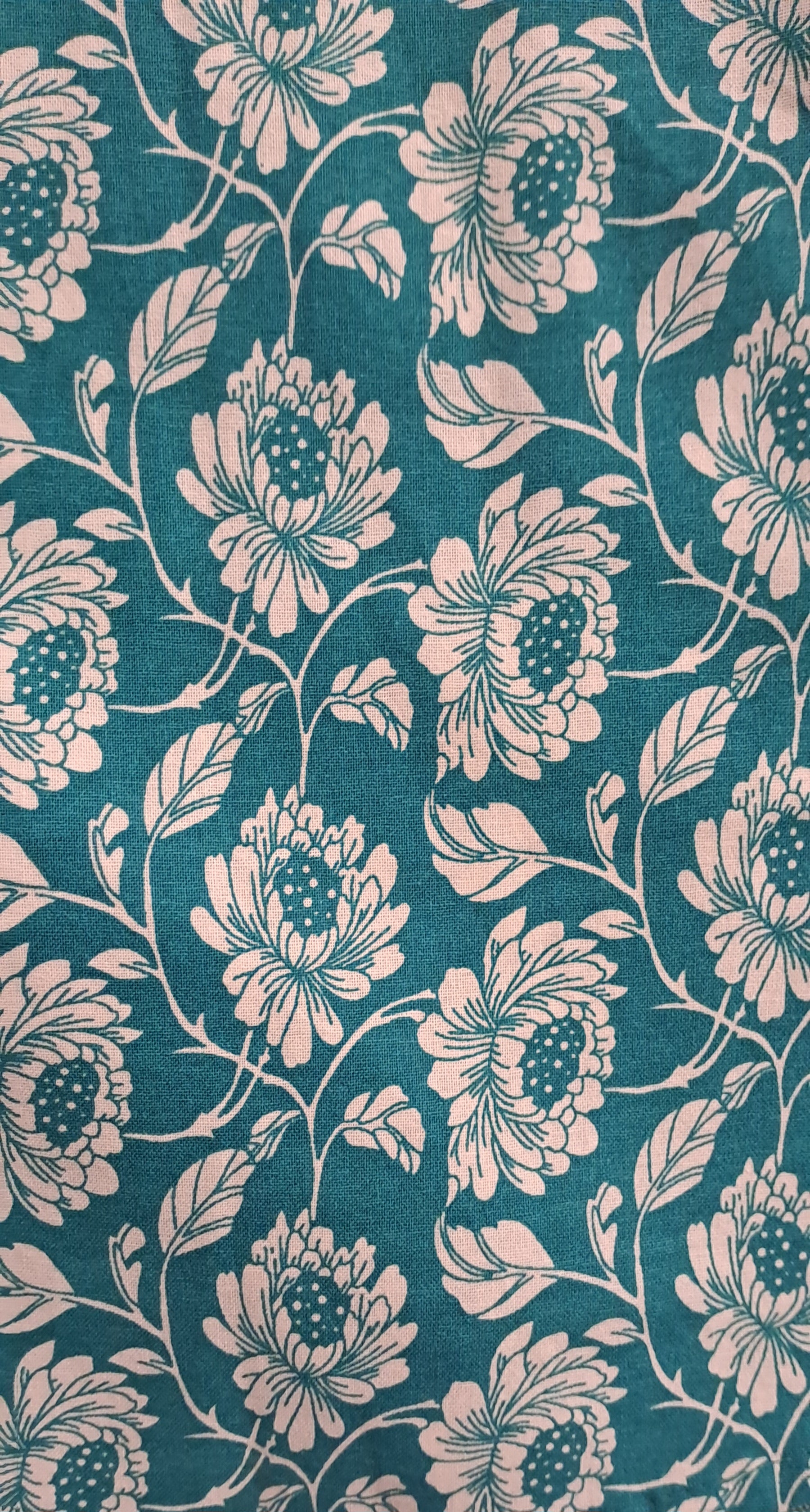 Teal & White Ditsy Floral Print Cotton Coord Set