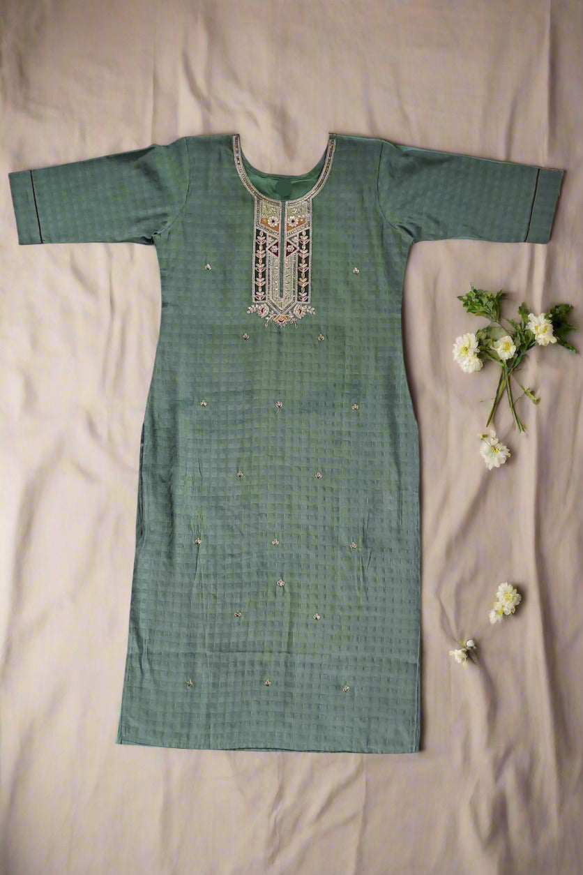 Laurel Green Embroidered Kurta
